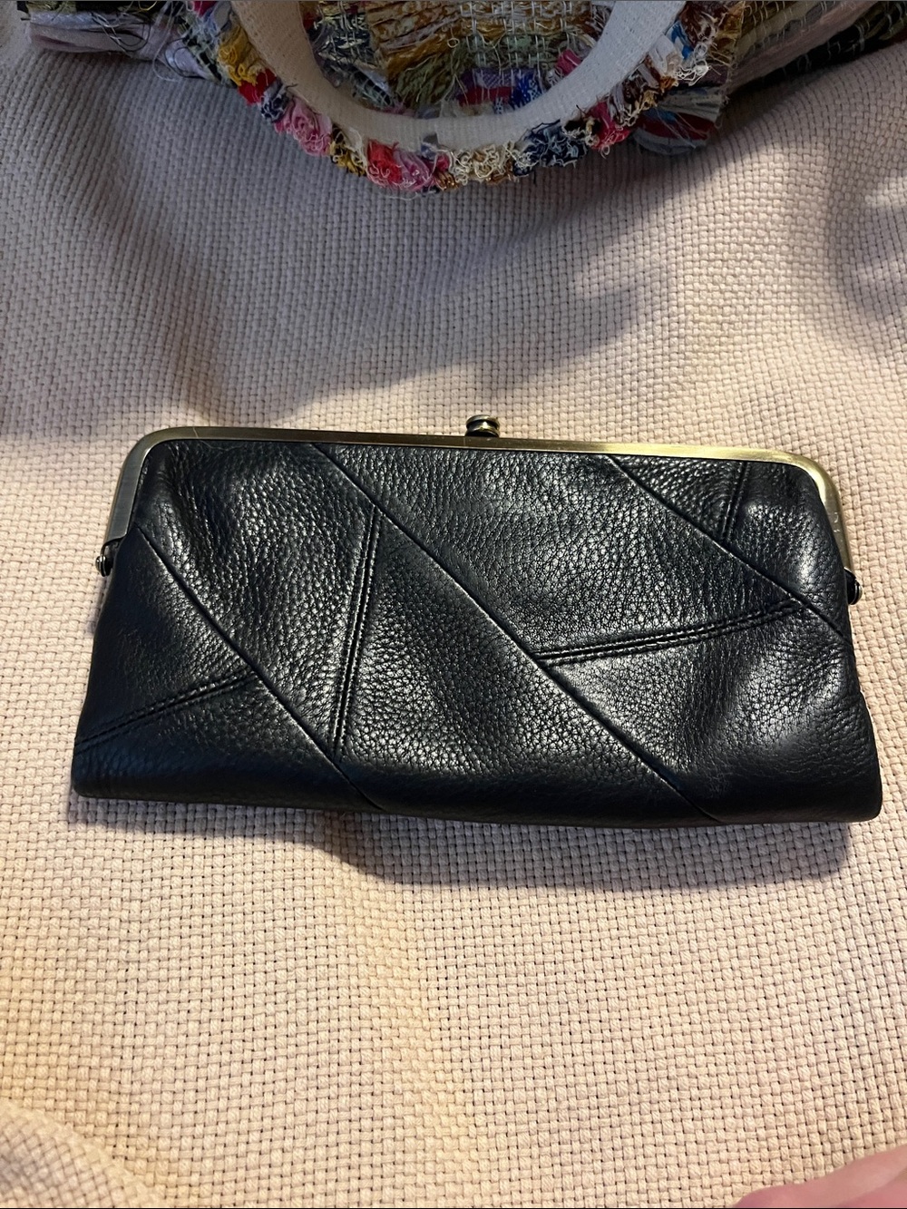 HOBO Black Leather Clutch Wallet - Classic Women's Evening Bag